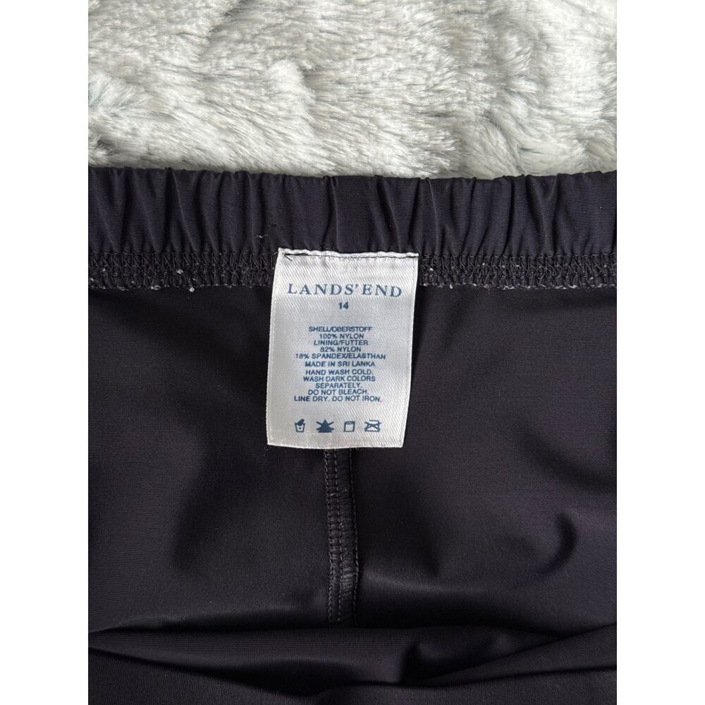 Lands End Women Swim Skirt Size 14 Navy Blue Built-in One-Piece Swimsuit Skort - Picture 2 of 7